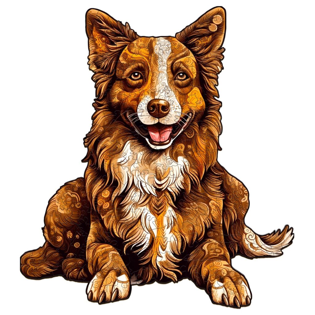 Wooden Jigsaw Puzzle-smart border collie 66dafd5078296