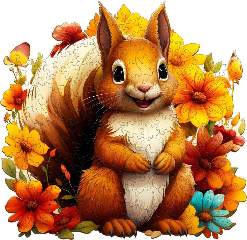 Wooden Jigsaw Puzzle-smiling squirrel 66e49e0d6e6be