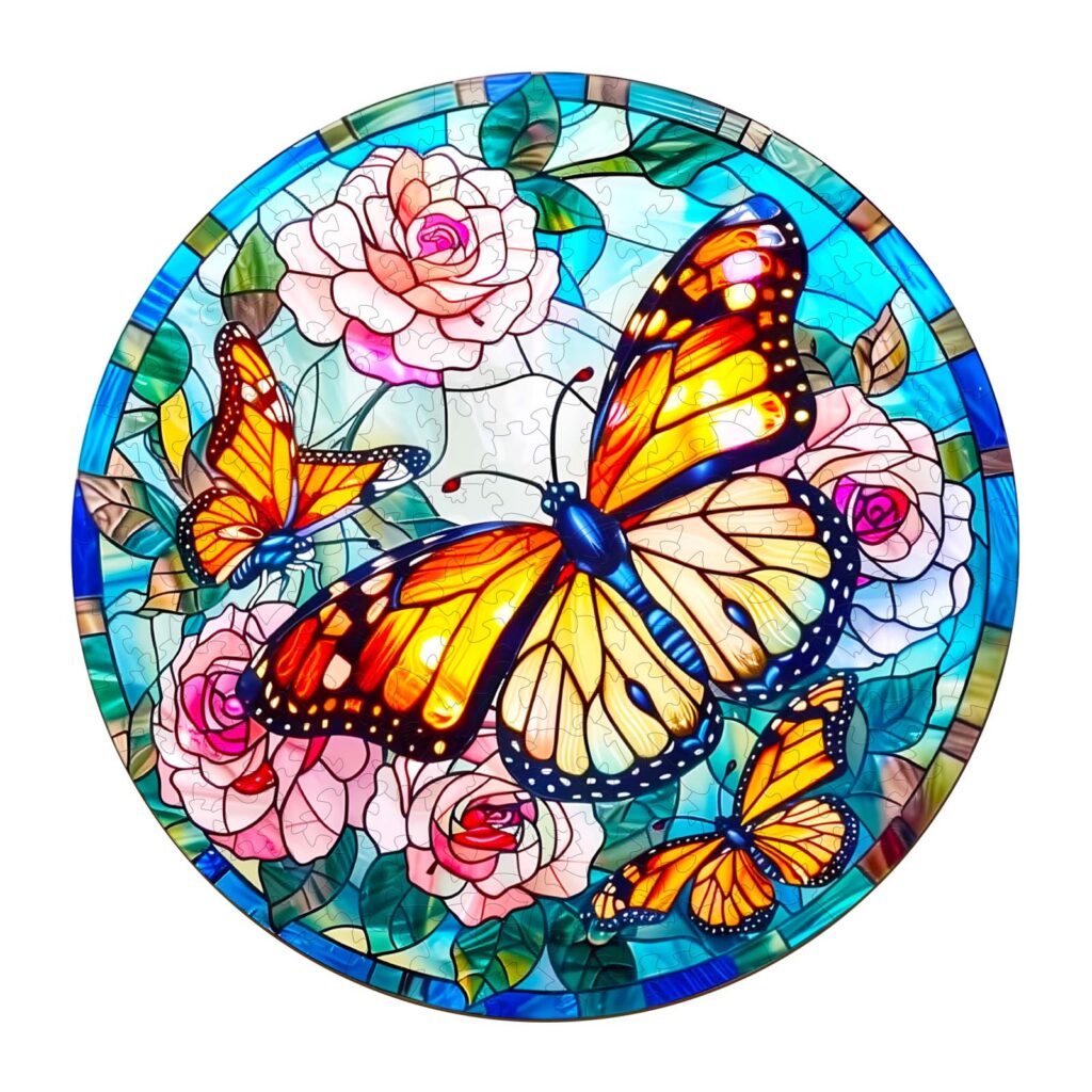 Wooden Jigsaw Puzzle – Stained Glass Butterfly 66dc7ae7f05f6