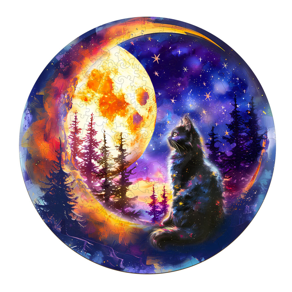 Wooden Jigsaw Puzzle-Starry Cat 66ec6ea69ca57