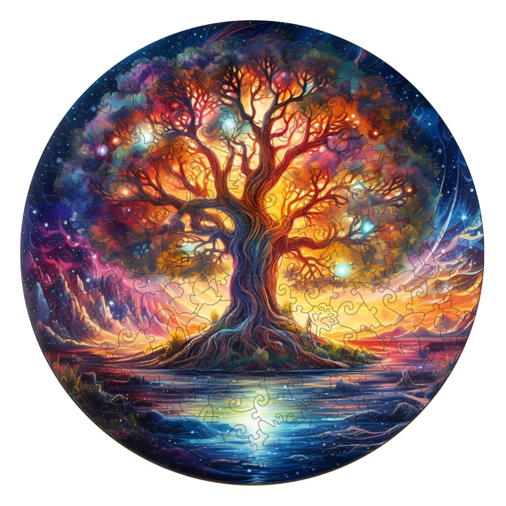 Wooden Jigsaw Puzzle-Starry Night Tree of Life 66e97dd9ca3cf