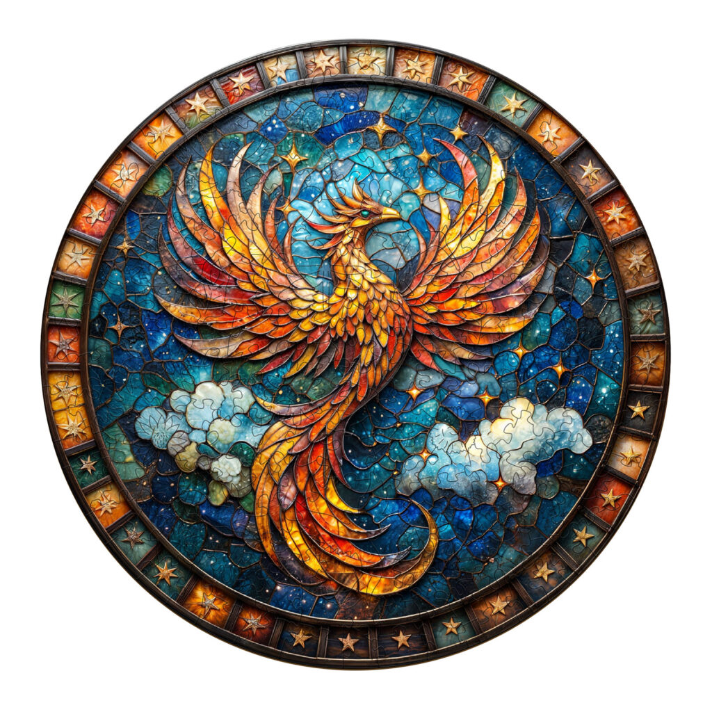 Wooden Jigsaw Puzzle-Starry Sky Phoenix 66ea4c1924fc3