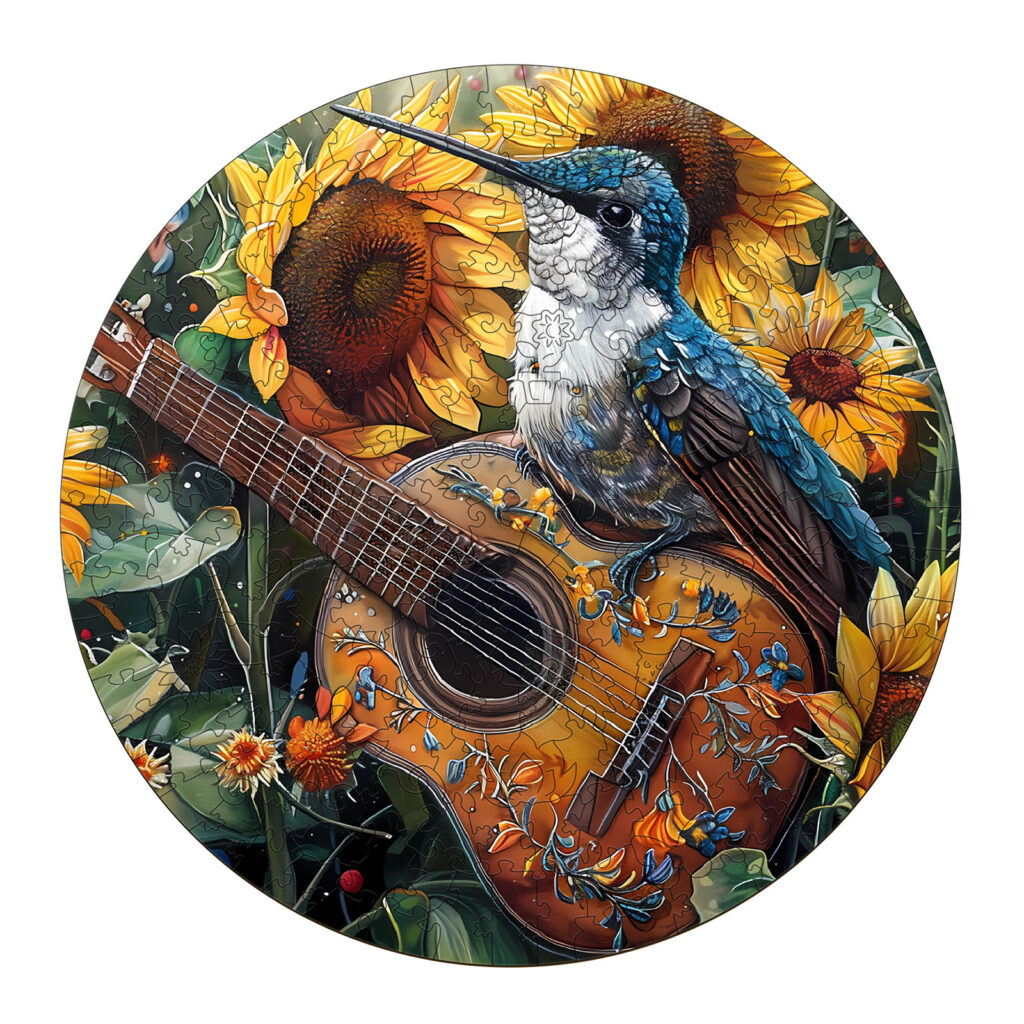 Wooden Jigsaw Puzzle-Elegant Hummingbird 66ed99d4d1906