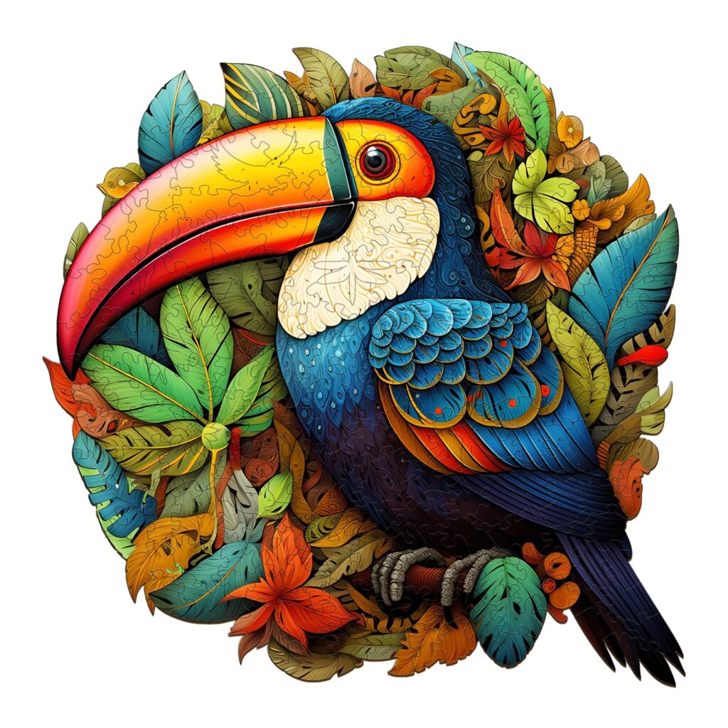 Wooden Jigsaw Puzzle-striking toucans 66df8aa8ad1dd