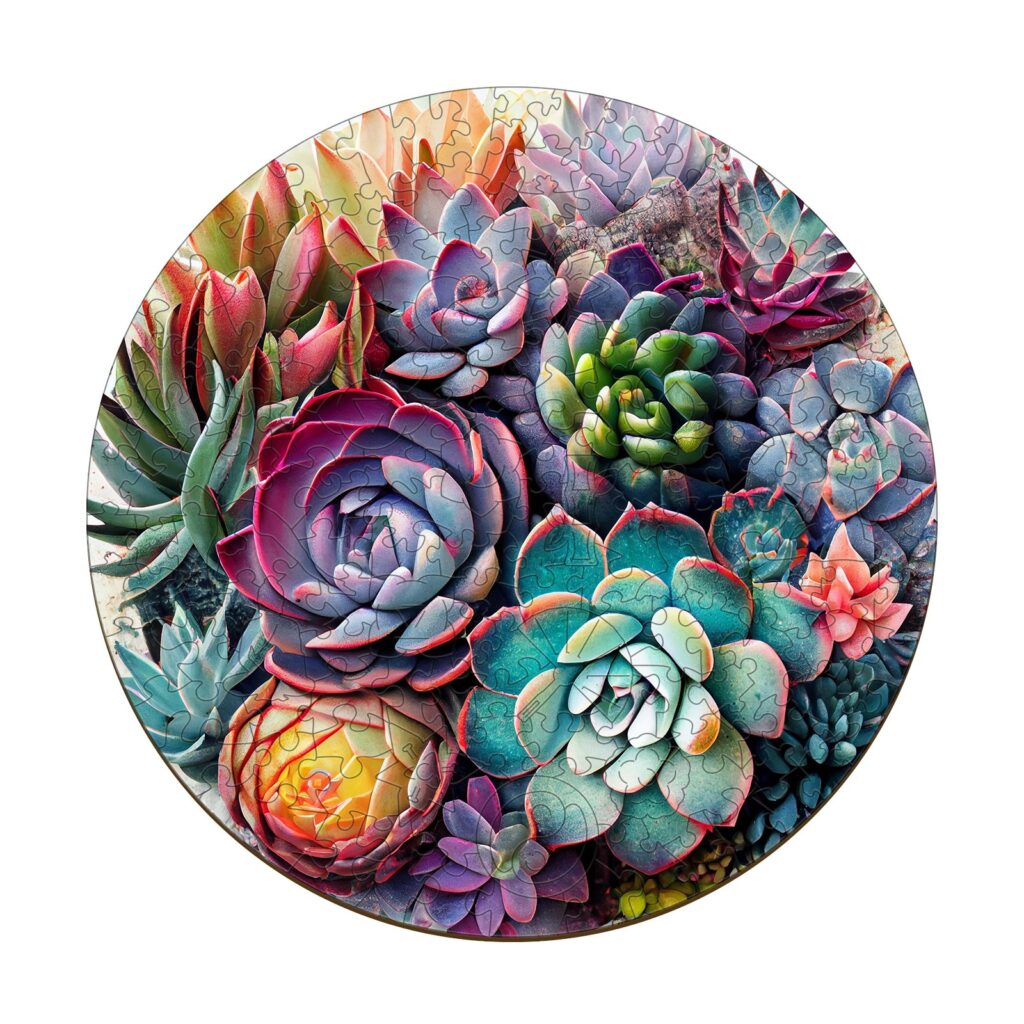 Wooden Jigsaw Puzzle-Succulent Plant 1 66e83e3696e47