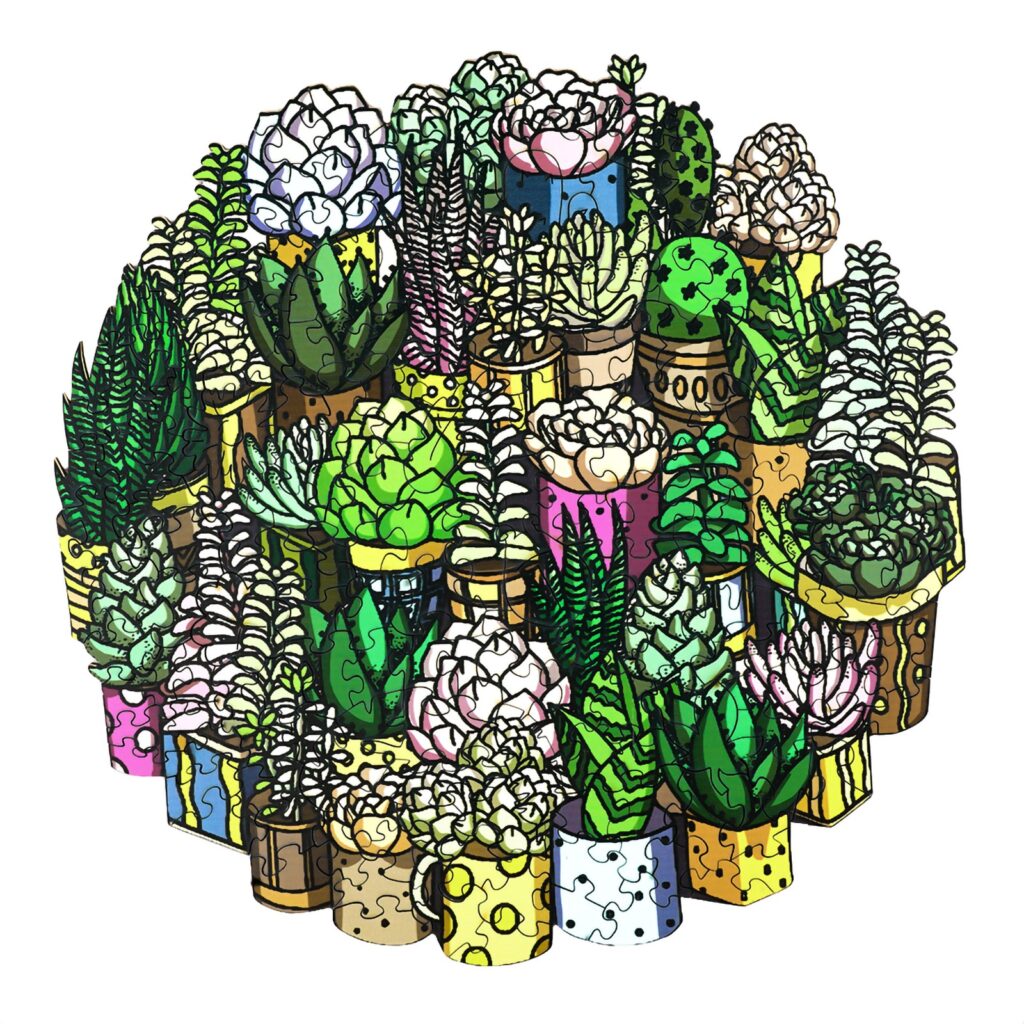 Wooden Jigsaw Puzzle-SUCCULENT PLANT 66ea03fb28250