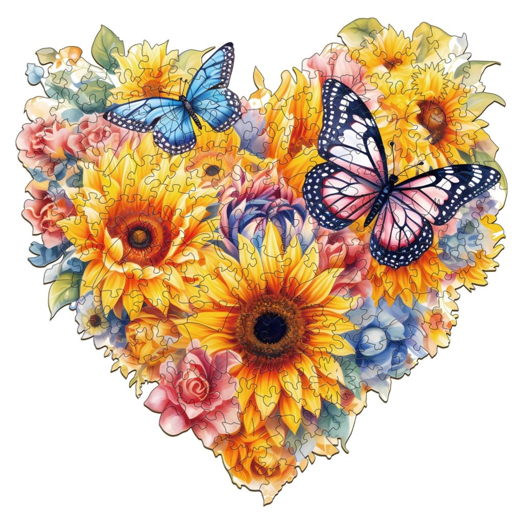Wooden Jigsaw Puzzle-Sunflower and Butterfly 66ee2a4018b2a