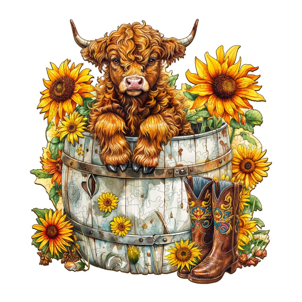 Wooden Jigsaw Puzzle-Sunflower Pasture 2 66e2ed35cb219