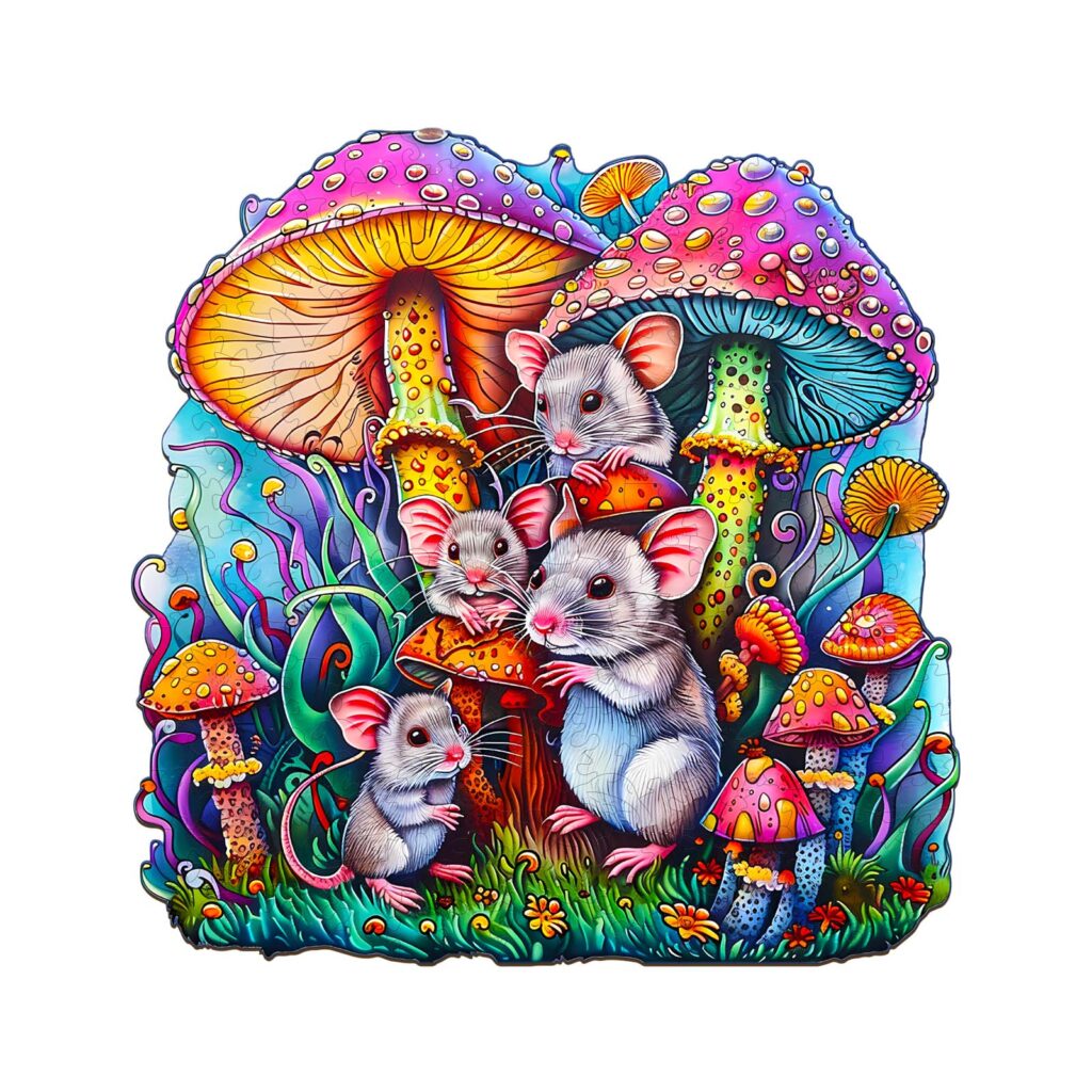 Wooden Jigsaw Puzzle-Mouse Family 66e8c44296297