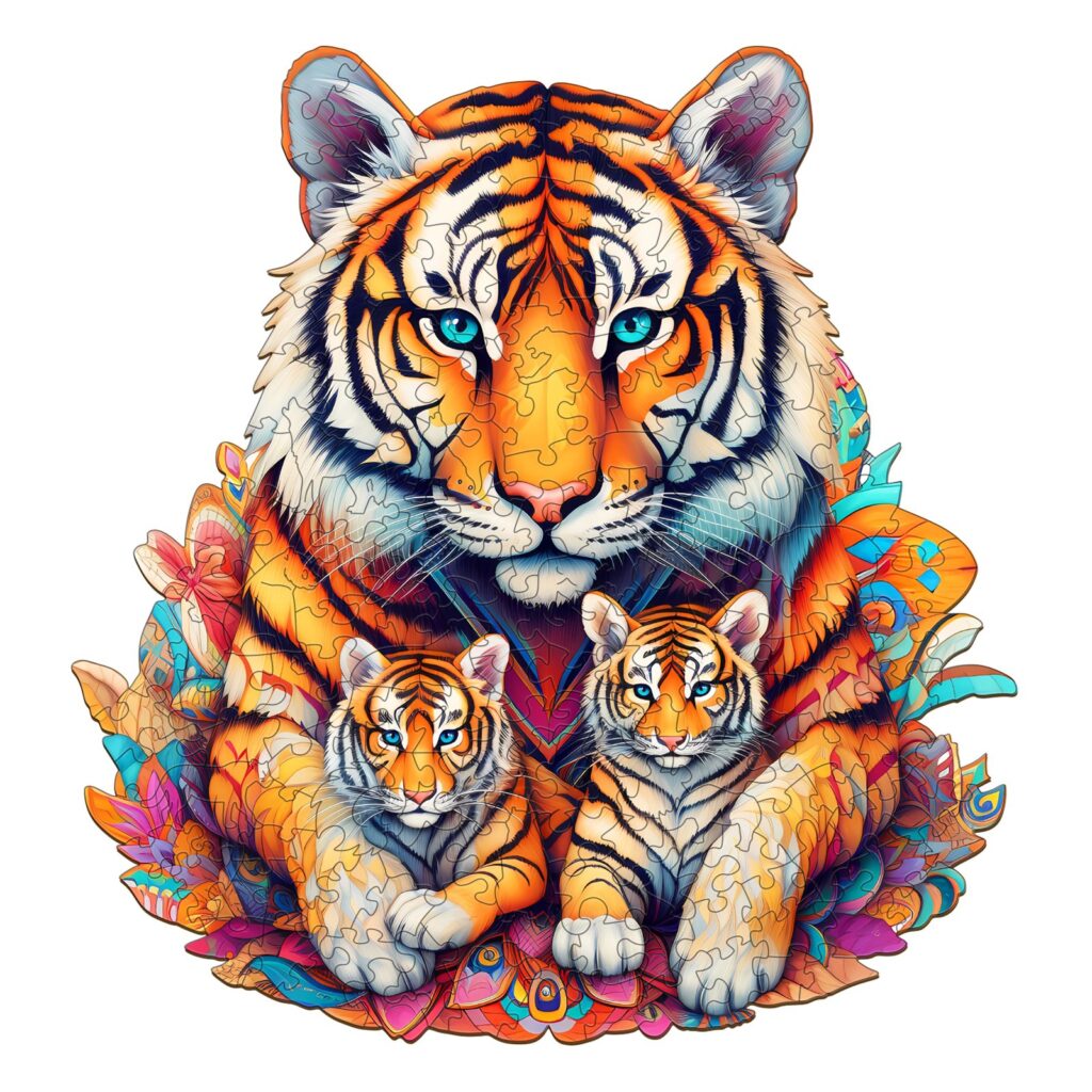 Wooden Jigsaw Puzzle-Tiger Family 66eb81aece596