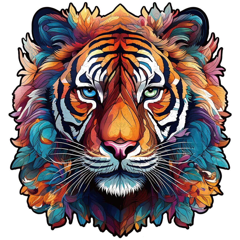 Wooden Jigsaw Puzzle-Tough Tiger 66e580f7c42ad