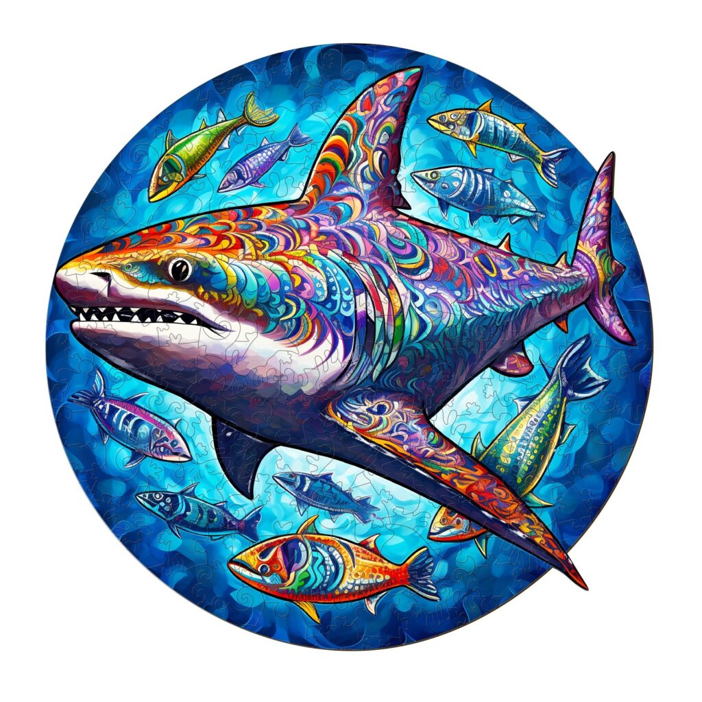 Wooden Jigsaw Puzzle-Undersea shark 66e058fd7d98c
