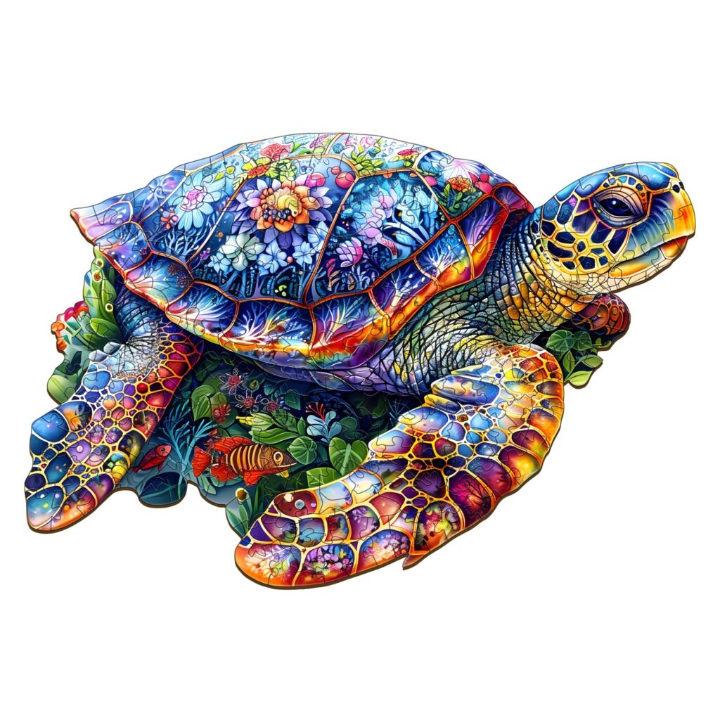 Wooden Jigsaw Puzzle-Unique Turtle 66ea7fb343118