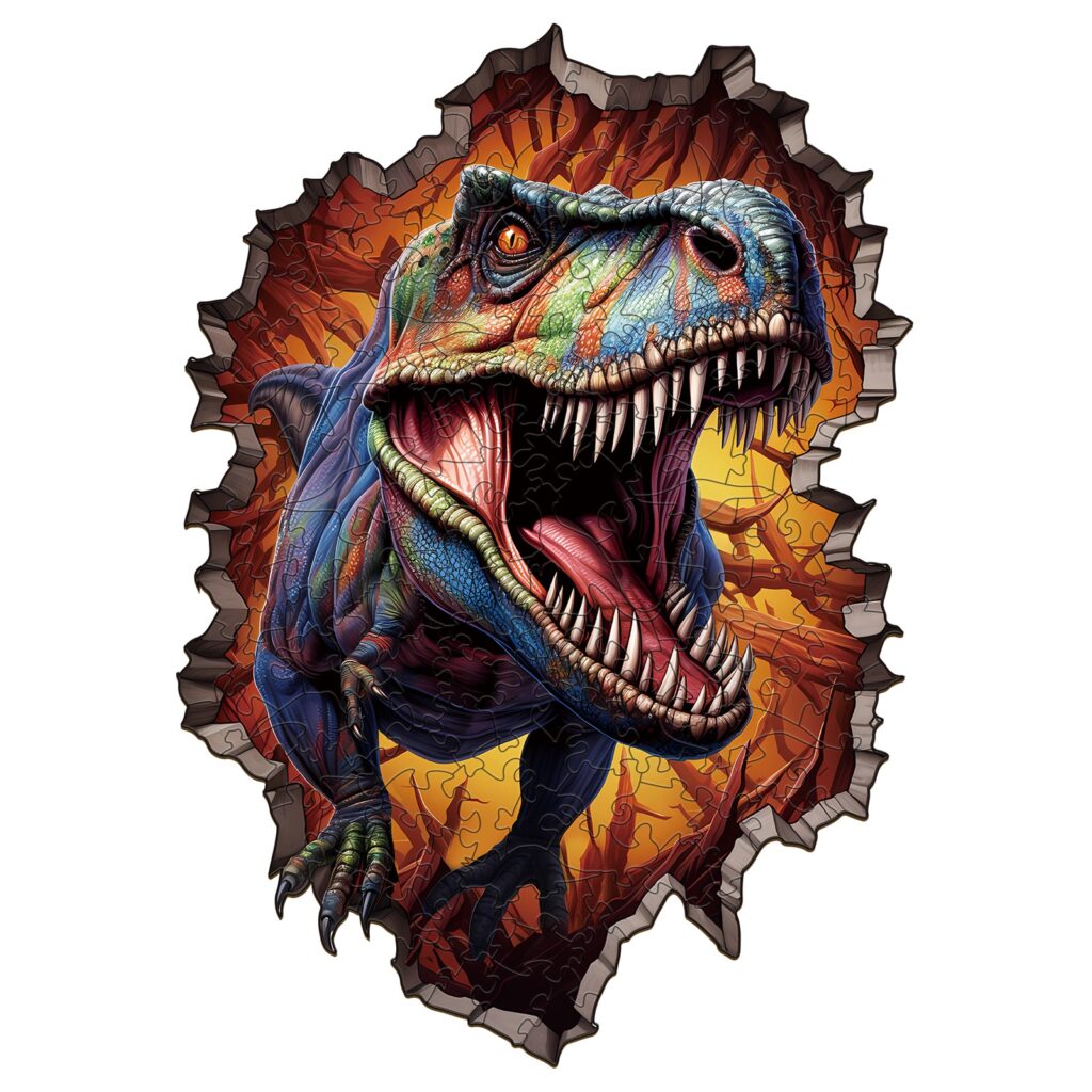 Wooden Jigsaw Puzzle – Wall Breaking T-rex 66e6c0d8942b5