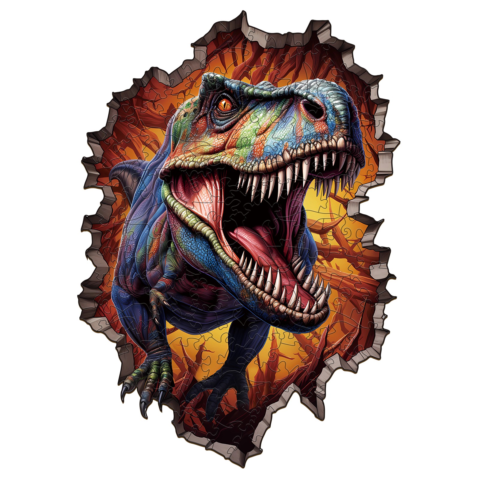 Read more about the article Wooden Jigsaw Puzzle – Wall Breaking T-rex 66d4e55440810