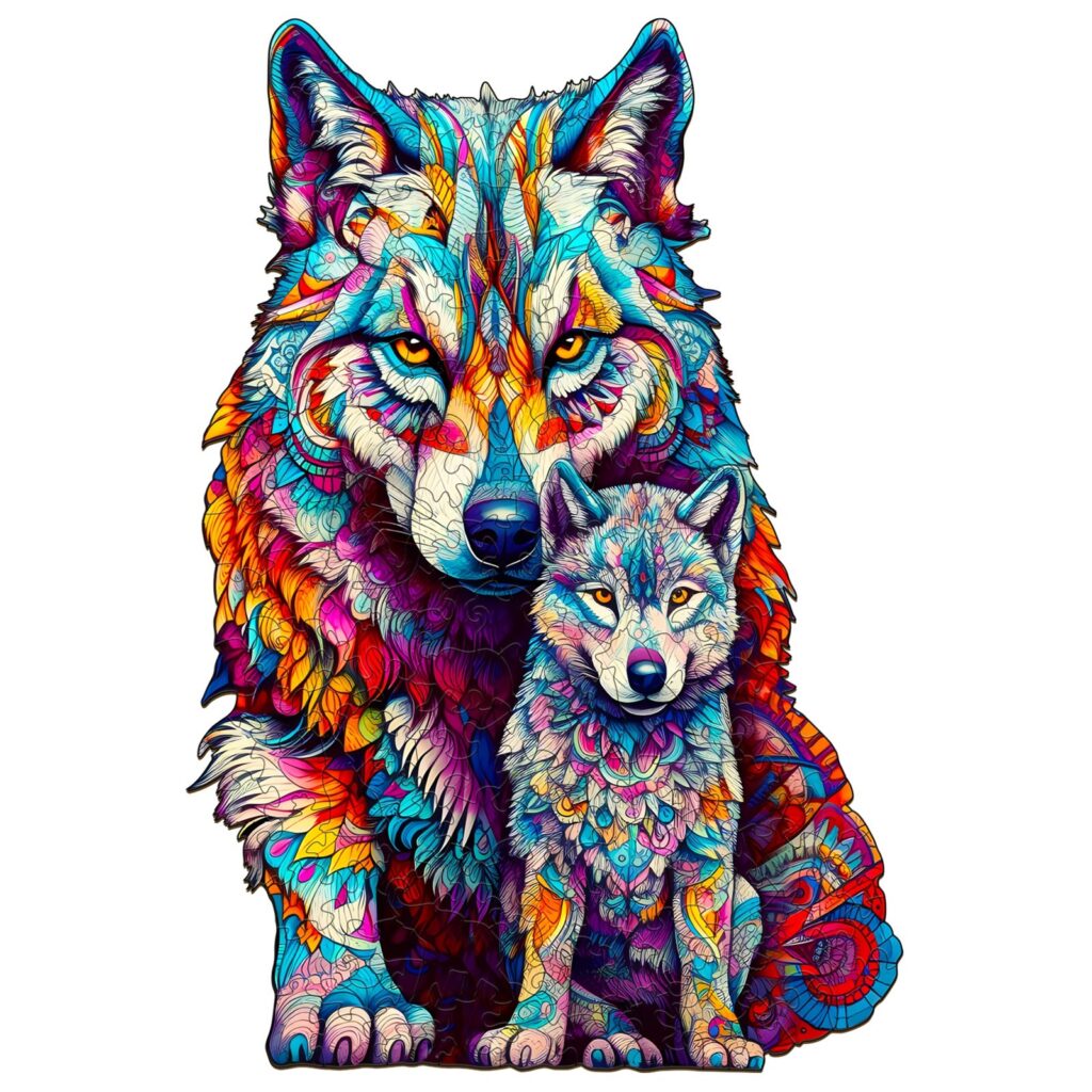 Wooden Jigsaw Puzzle-WOLF FAMILY 66d873e0cbecd