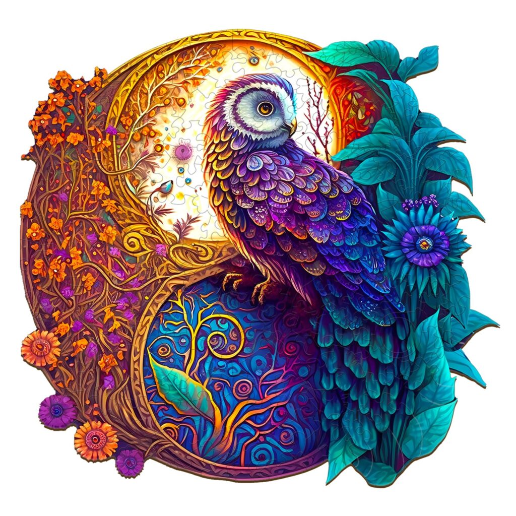 Wooden Jigsaw Puzzle-Yin Yang Owl 66deb22a13d97
