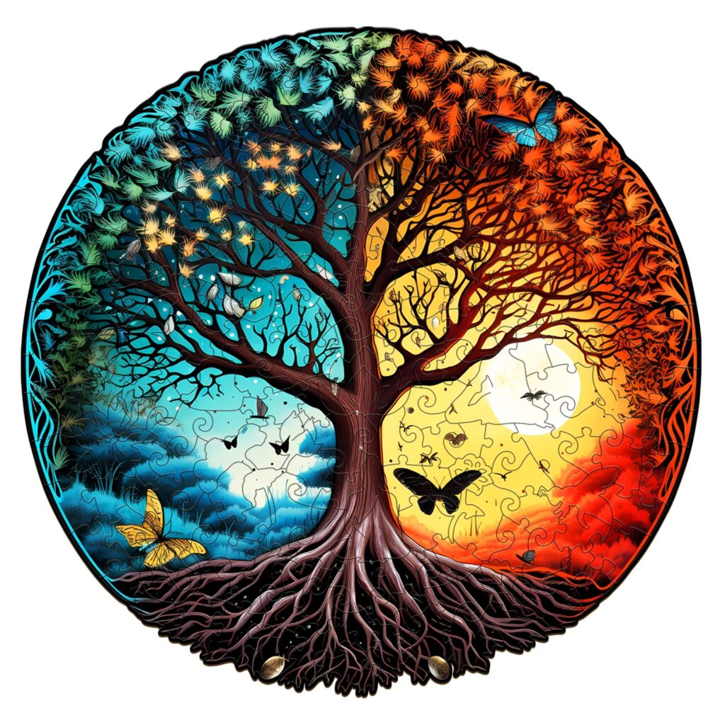 Wooden Jigsaw Puzzle- YIN YANG TREE OF LIFE-6 66eb24bb9d15d