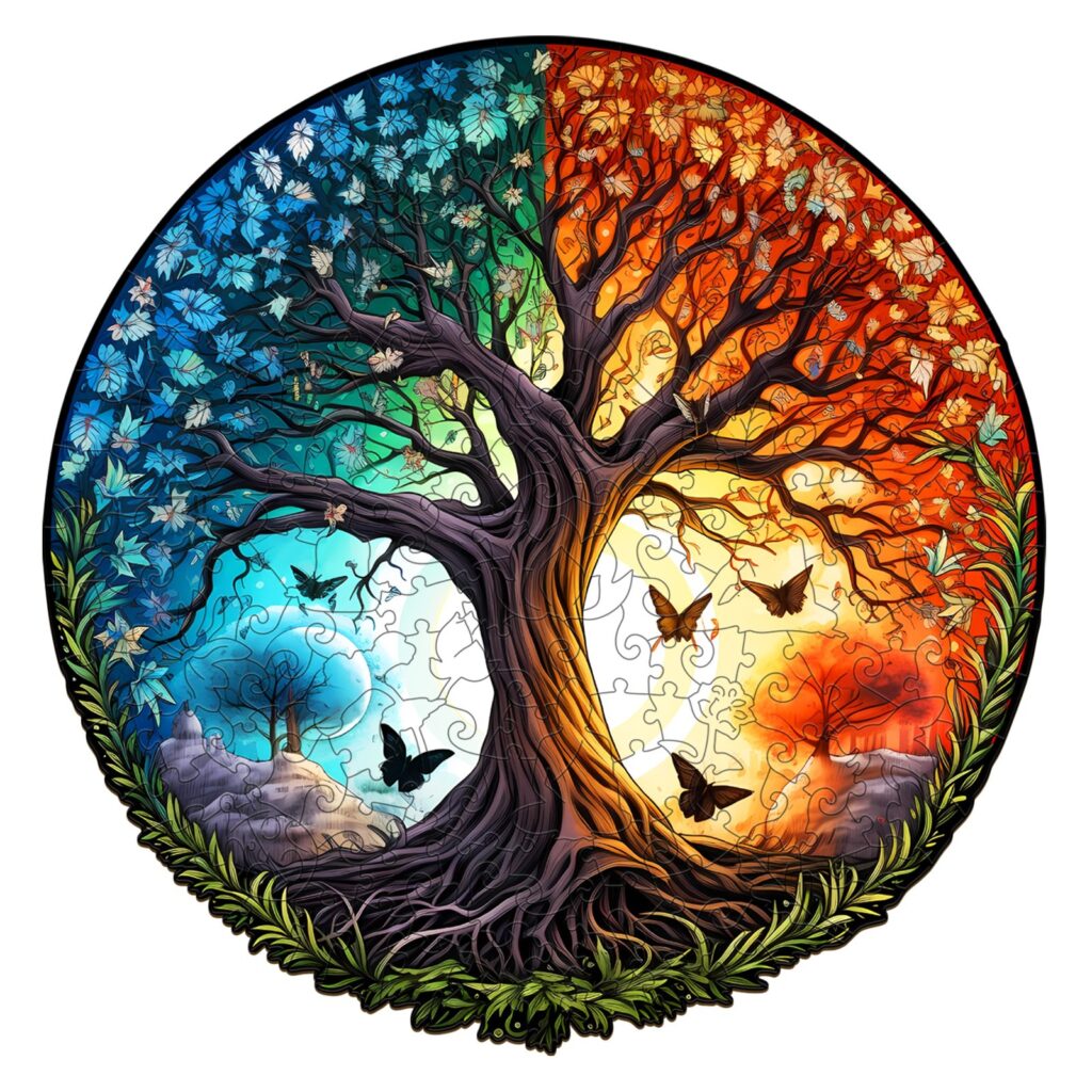 Wooden Jigsaw Puzzle-YIN YANG TREE OF LIFE-8 66df9f430f564